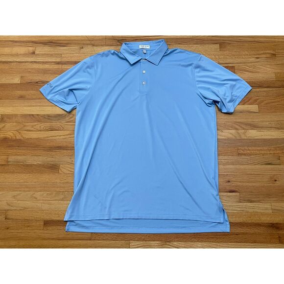 Peter Millar Summer Comfort Men's XL Blue Polo Polyester Shirt Performance Golf - Picture 1 of 10